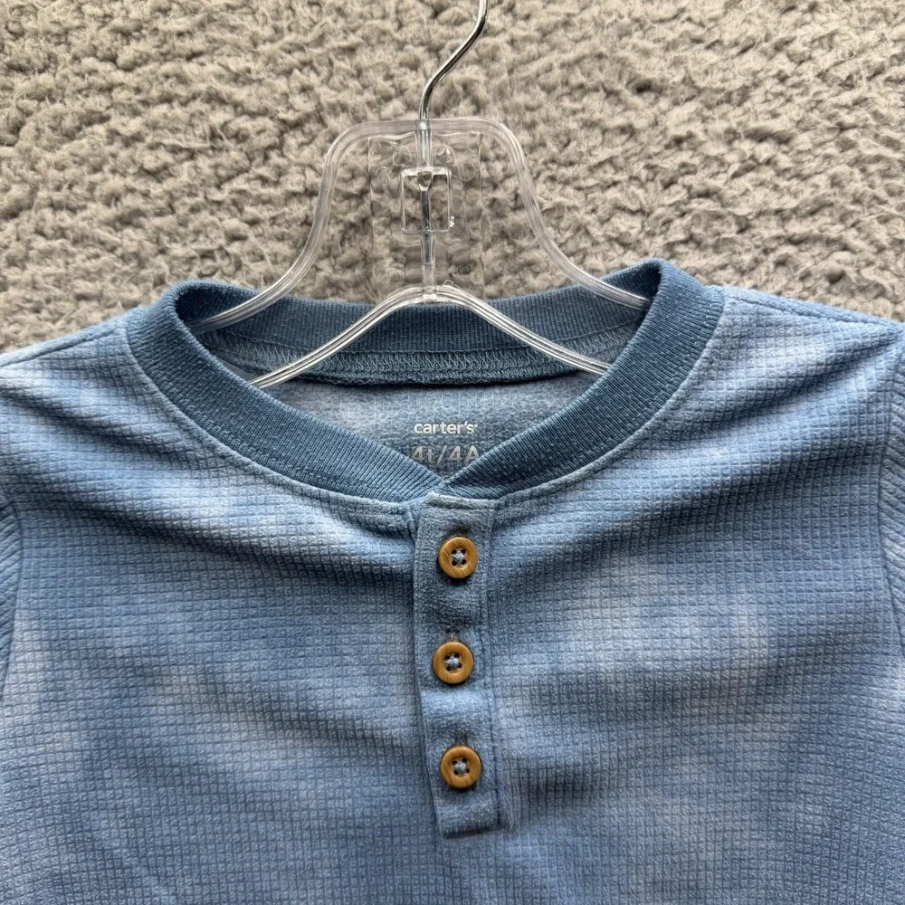 Carters Pajama Set Toddler Boy Size 4T Blue Long Sleeve & Pants PJ Set Boy Sz 4T